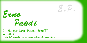 erno papdi business card